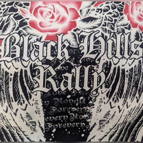 Sturgis Black Hills Rally By Sweet Girl Size XL Youth Roses/Wings/Cross - Picture 7 of 9